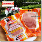 Aroma Bali frozen pork HAM HONEY half cut as steaks 1cm 3/8" (price/pack 5pcs 1kg)